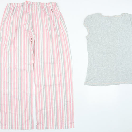 Dorothy Perkins Womens Pink Striped Cotton Top Pyjama Set Size XL  Drawstring