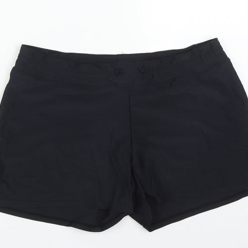 Cross1946 Womens Black  Polyamide Sweat Shorts Size 34 in  Regular Drawstring