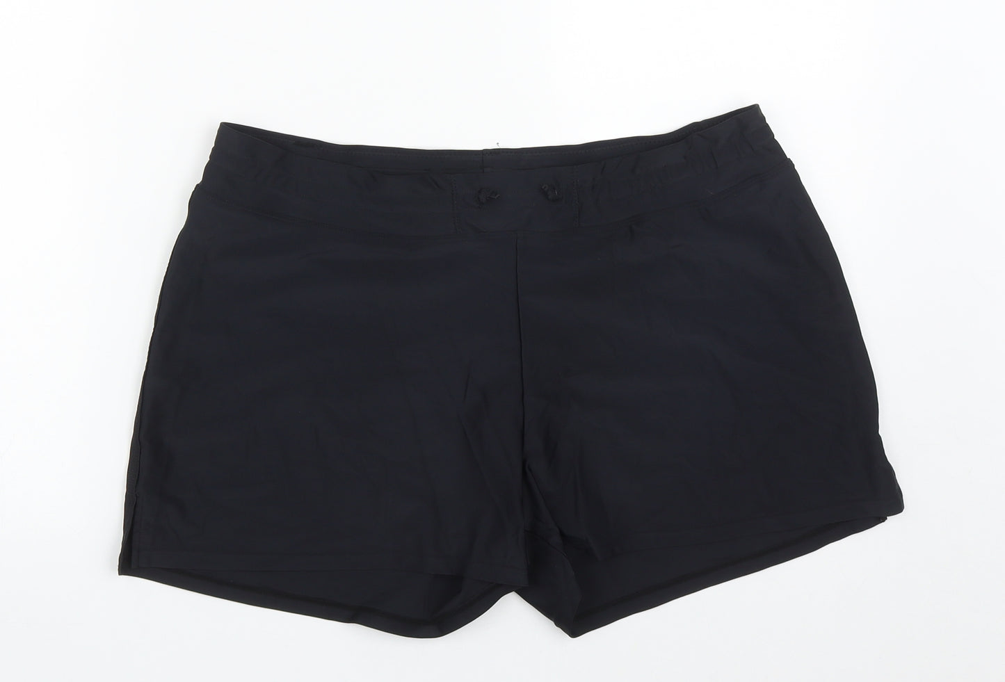 Cross1946 Womens Black  Polyamide Sweat Shorts Size 34 in  Regular Drawstring