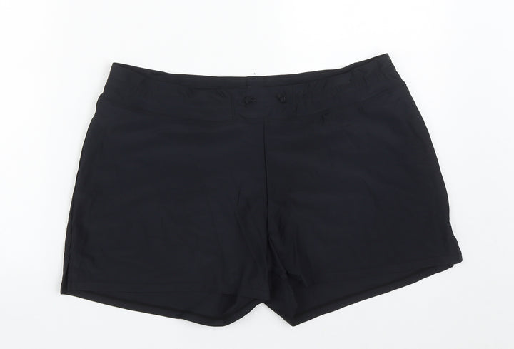 Cross1946 Womens Black  Polyamide Sweat Shorts Size 34 in  Regular Drawstring