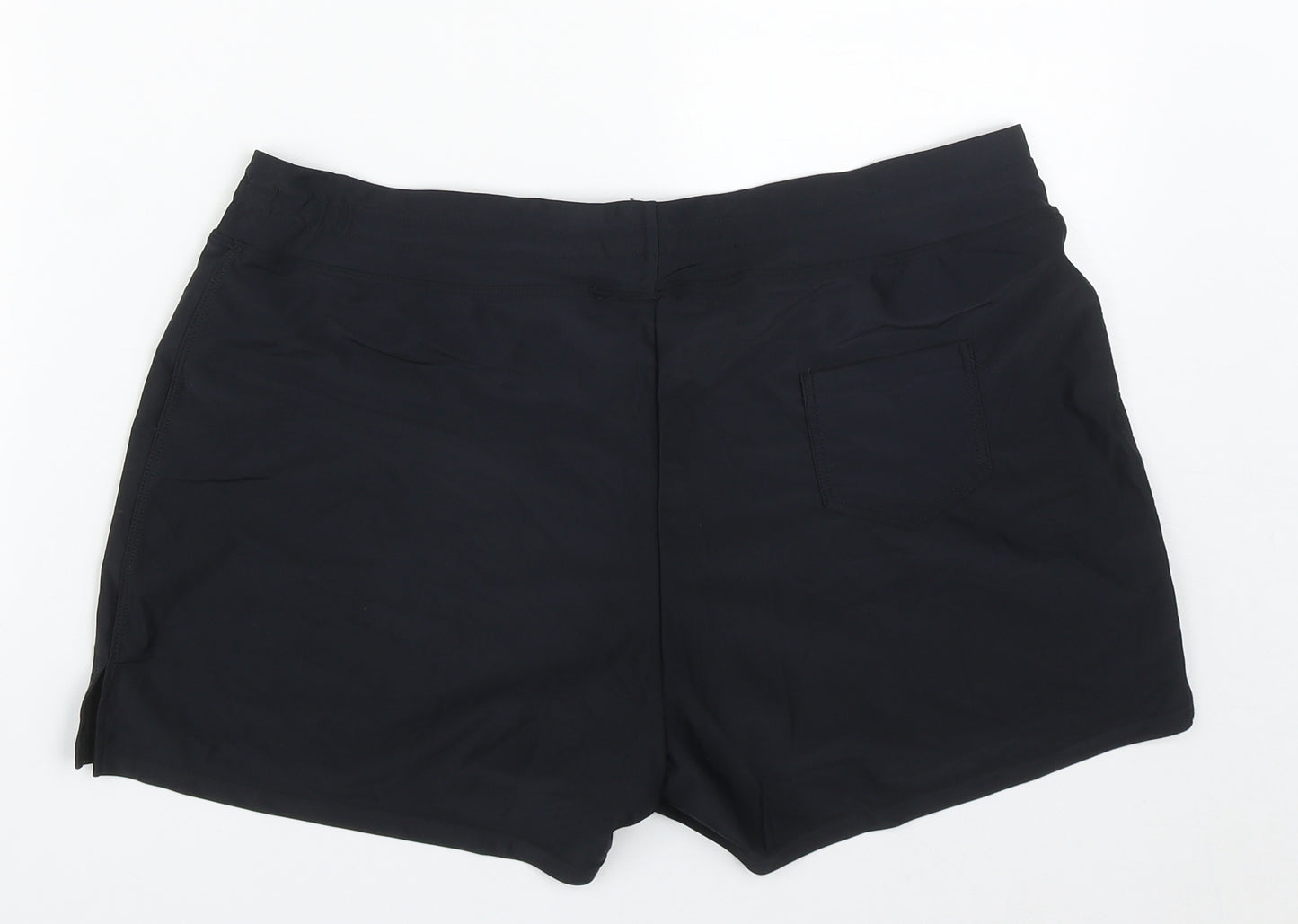 Cross1946 Womens Black  Polyamide Sweat Shorts Size 34 in  Regular Drawstring