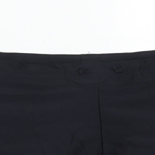 Cross1946 Womens Black  Polyamide Sweat Shorts Size 34 in  Regular Drawstring