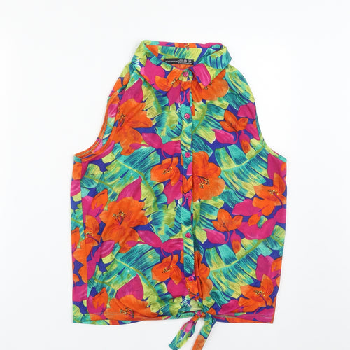 Atmosphere Womens Multicoloured Floral Polyester Basic Button-Up Size 12 Collared