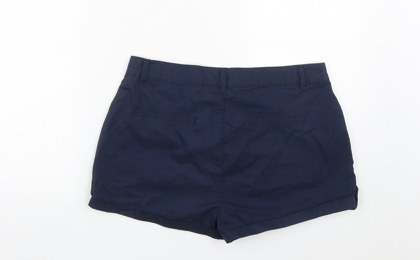 Primark Womens Blue  Cotton Cargo Shorts Size 14  Regular Zip