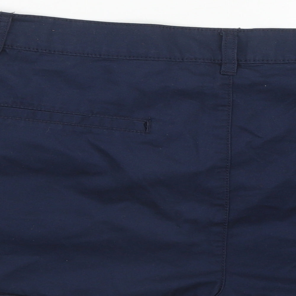 Primark Womens Blue  Cotton Cargo Shorts Size 14  Regular Zip