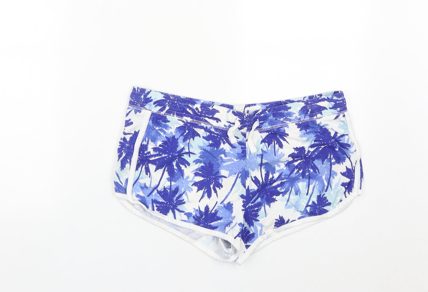 Atmosphere Womens Blue Geometric Cotton Sweat Shorts Size 14  Regular Drawstring