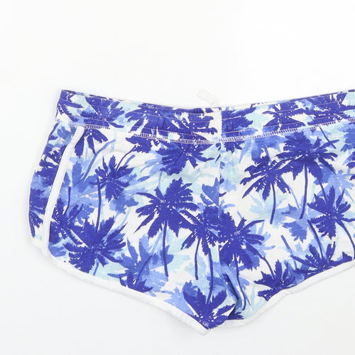 Atmosphere Womens Blue Geometric Cotton Sweat Shorts Size 14  Regular Drawstring