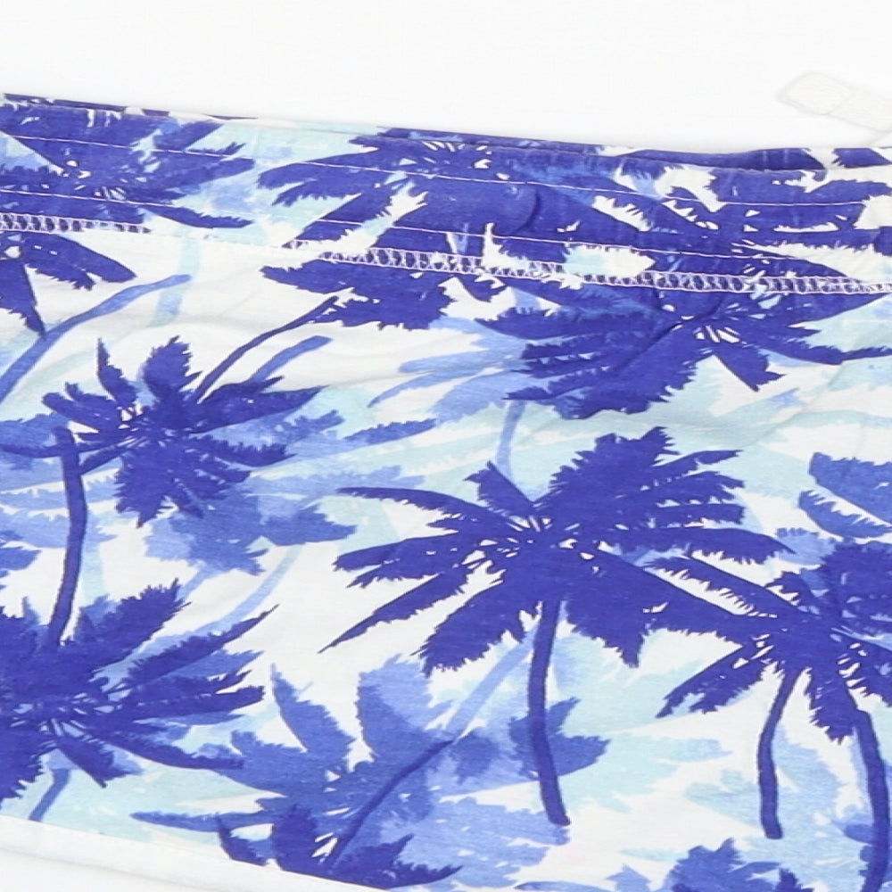 Atmosphere Womens Blue Geometric Cotton Sweat Shorts Size 14  Regular Drawstring