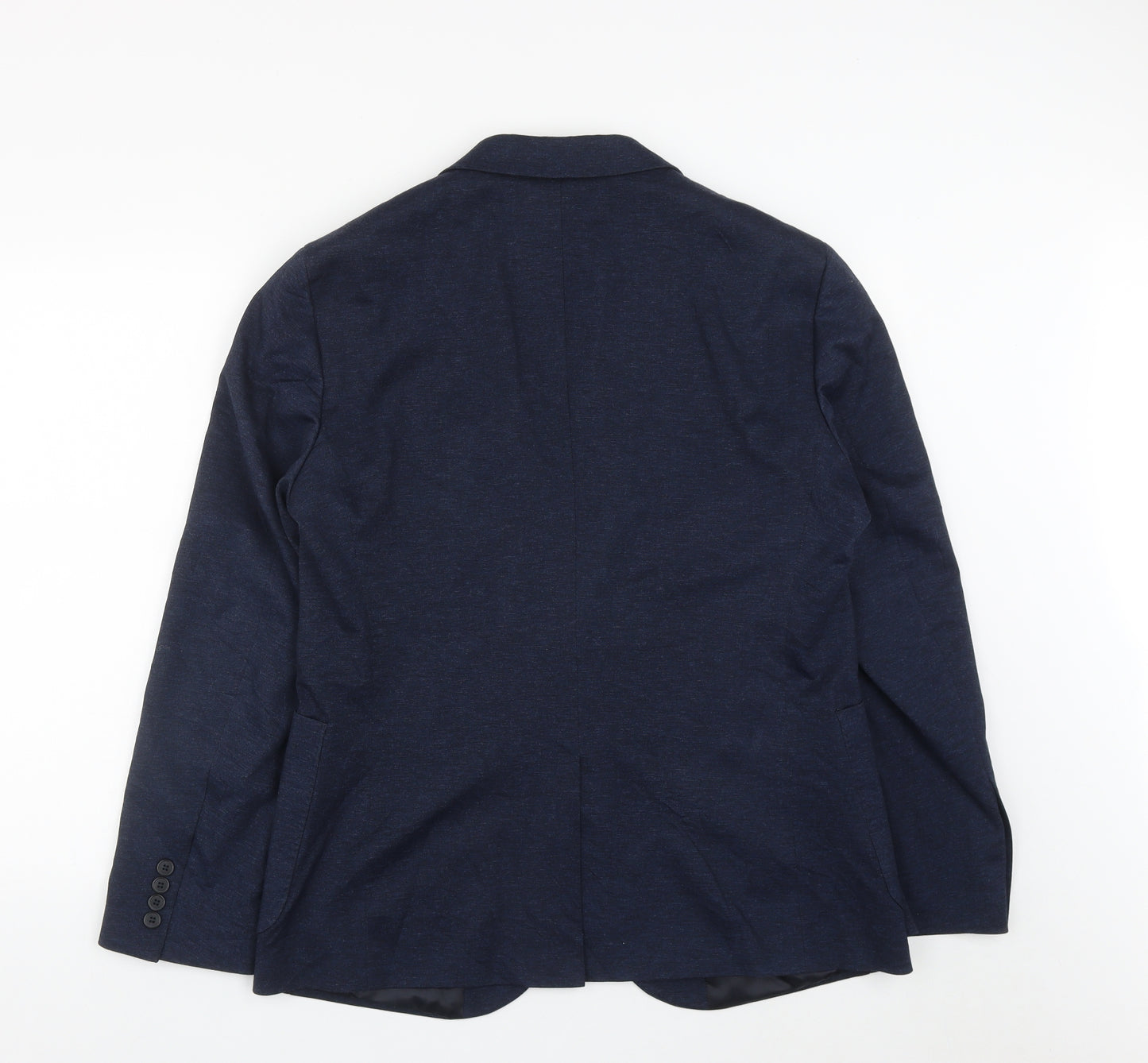TU Mens Blue  Viscose Jacket Suit Jacket Size 42