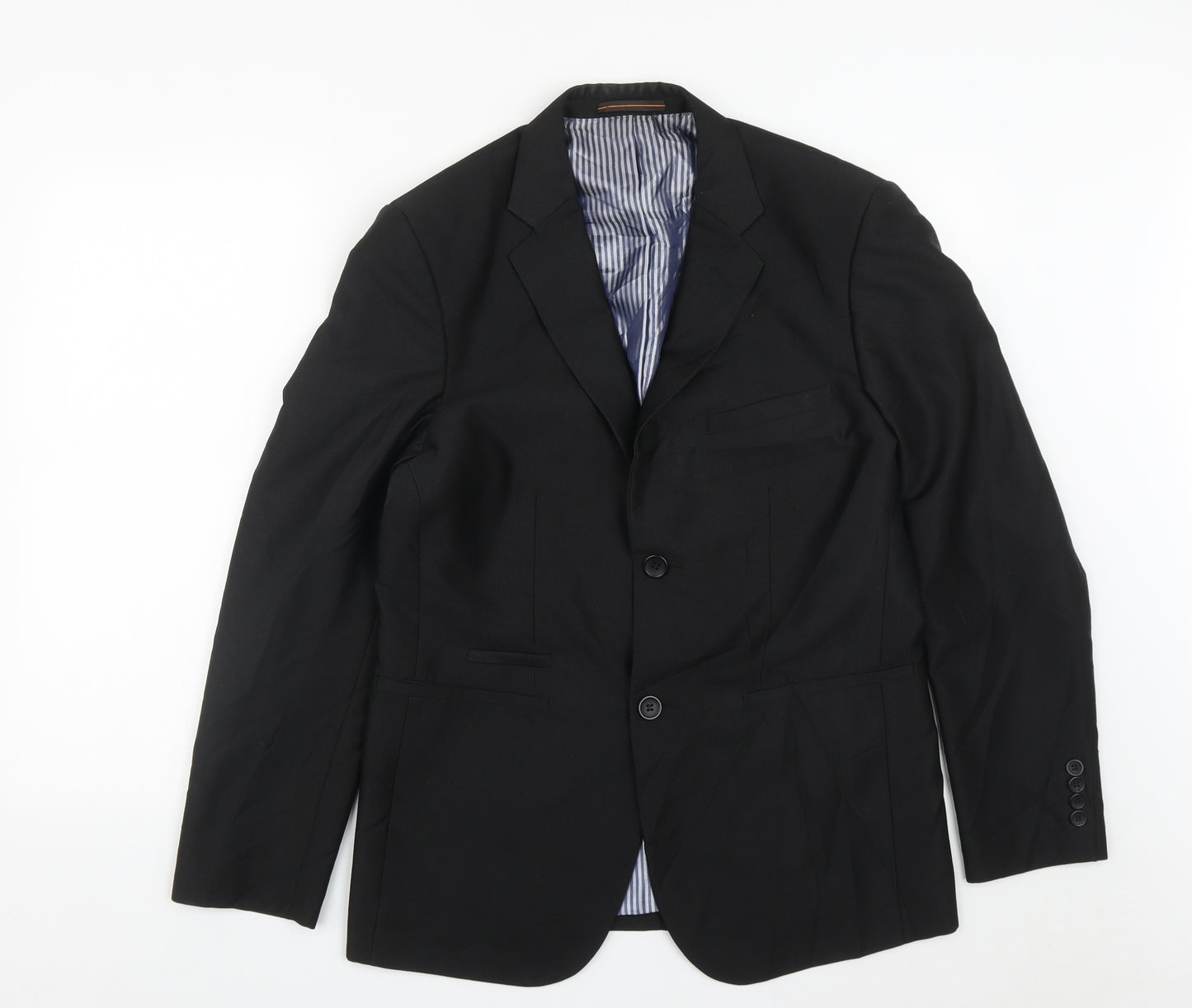 VOEUT Mens Black  Polyester Jacket Suit Jacket Size 40