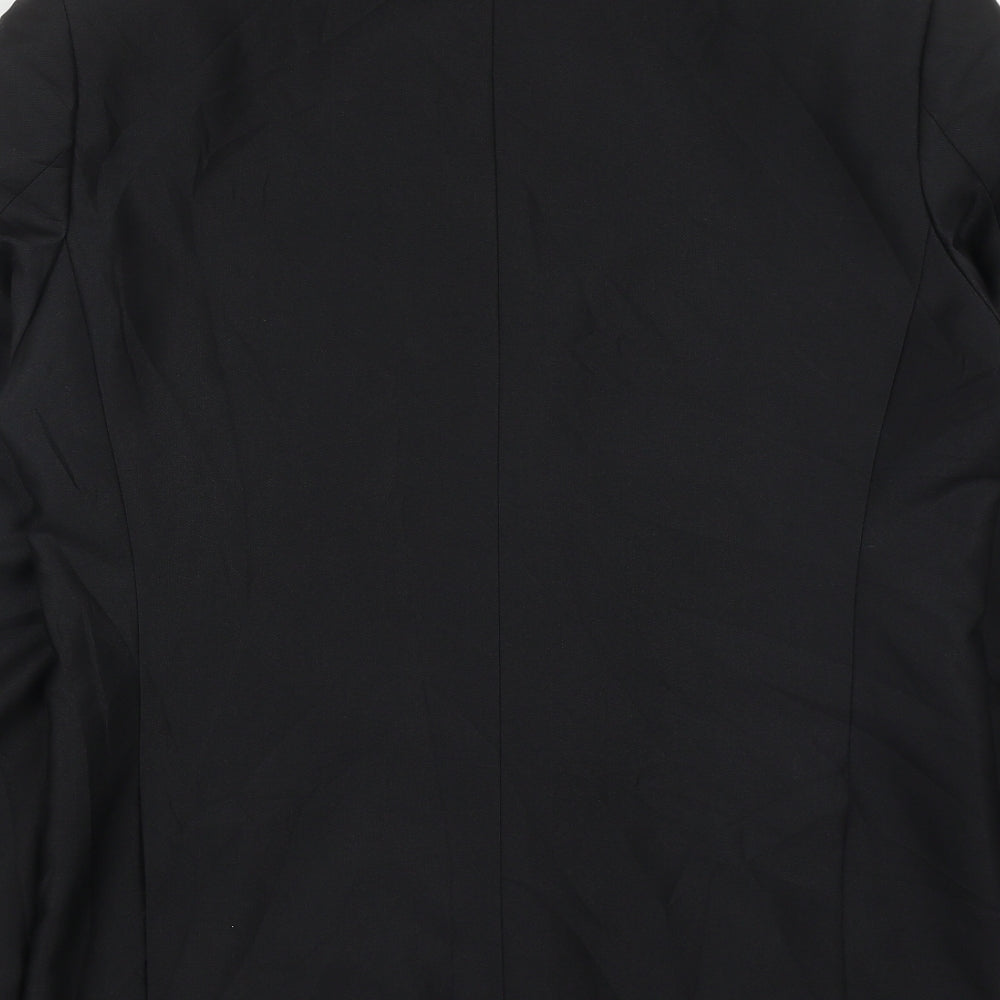 VOEUT Mens Black  Polyester Jacket Suit Jacket Size 40