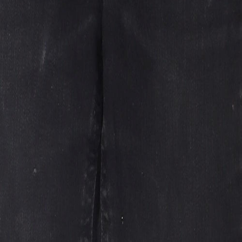 Miss Selfridge Womens Black  Cotton Straight Jeans Size 6 L27 in Regular Zip