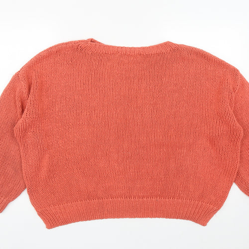 George Womens Orange Round Neck  Acrylic Pullover Jumper Size L   - Size 16-18