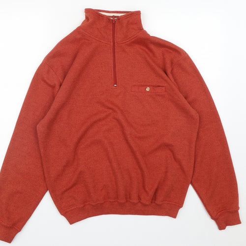 Premier Man Mens Orange  Polyester Pullover Sweatshirt Size S