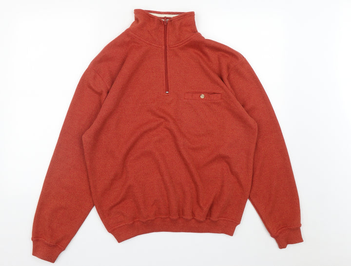 Premier Man Mens Orange Polyester Pullover Sweatshirt Size S
