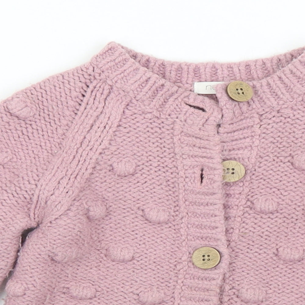 NEXT Girls Pink  Acrylic Cardigan Jumper Size 18-24 Months  Button