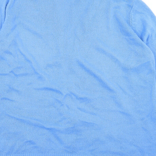 Damart Womens Blue V-Neck  Acrylic Cardigan Jumper Size 10   - 10-12