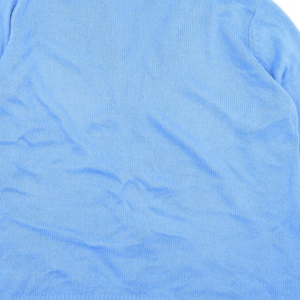 Damart Womens Blue V-Neck  Acrylic Cardigan Jumper Size 10   - 10-12