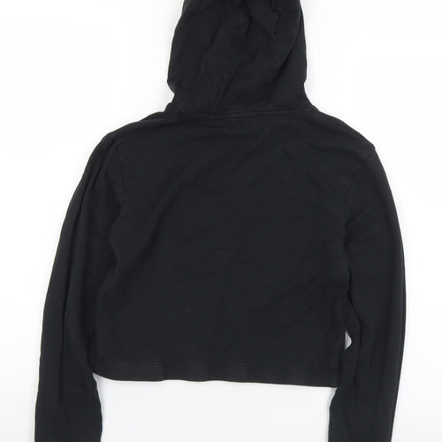 Studio Girls Black  Cotton Pullover Hoodie Size 14-15 Years   - Cropped
