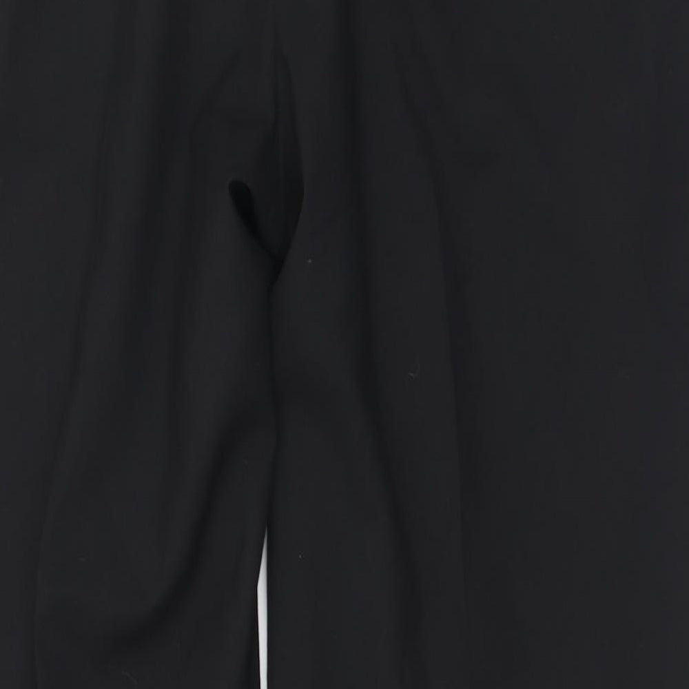 Marks and Spencer Mens Black  Polyester Trousers  Size 38 in L31 in Regular Button