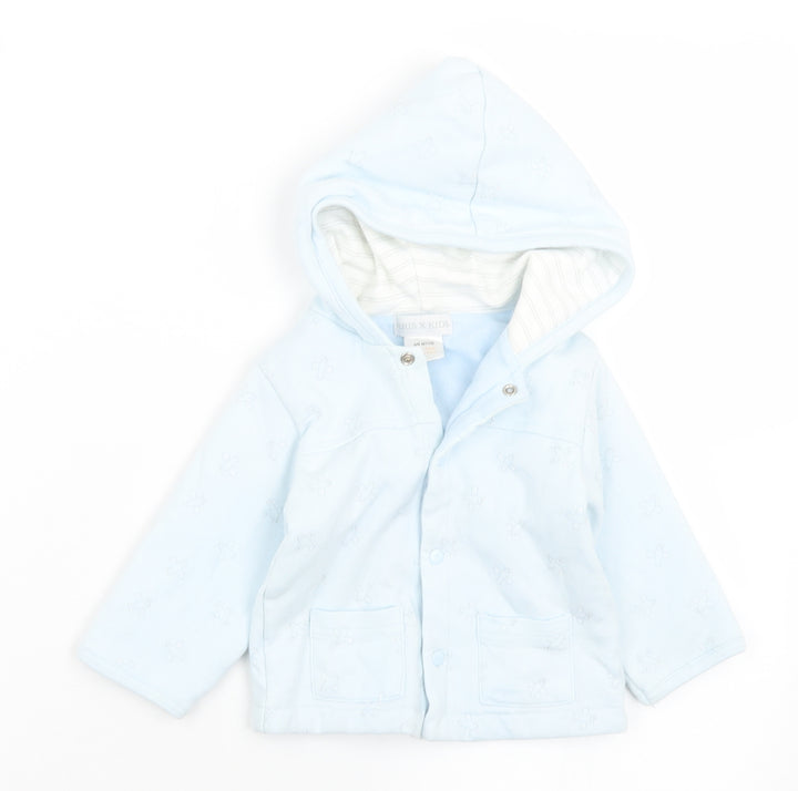 Kris x Kids  Blue Geometric Cotton Cardigan Jumper Size 6-9 Months  Snap - Planes