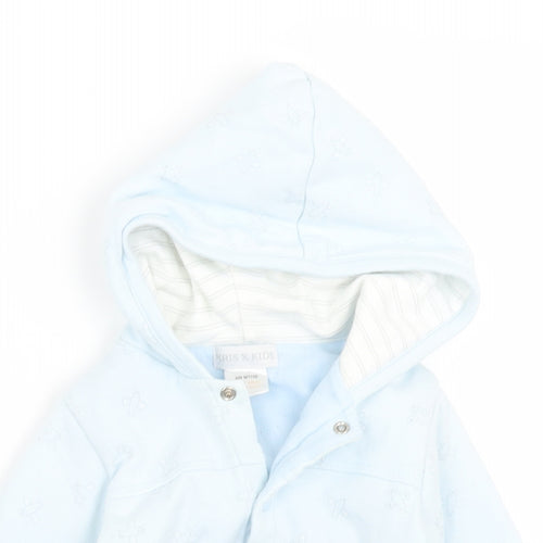 Kris x Kids  Blue Geometric Cotton Cardigan Jumper Size 6-9 Months  Snap - Planes