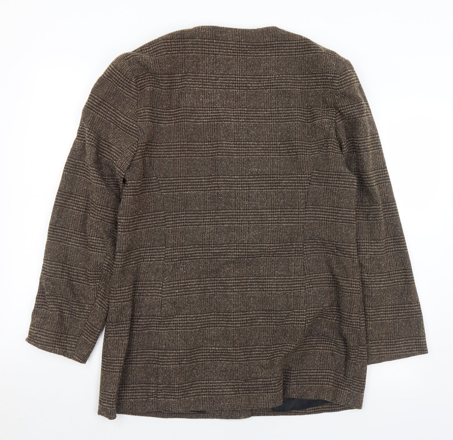 Etam Womens Brown Plaid  Jacket  Size 16  Button