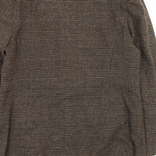 Etam Womens Brown Plaid  Jacket  Size 16  Button