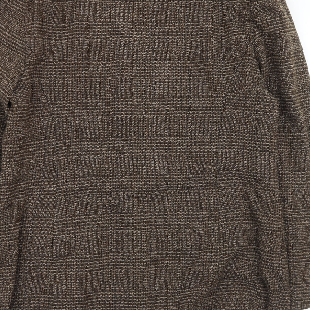 Etam Womens Brown Plaid  Jacket  Size 16  Button