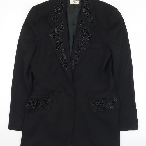 SHE Womens Black   Jacket  Size 10  Button - Bead detail