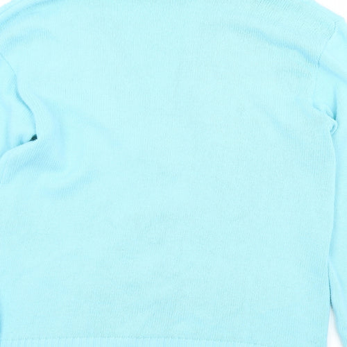 Choice Womens Blue V-Neck  Acrylic Cardigan Jumper Size 10