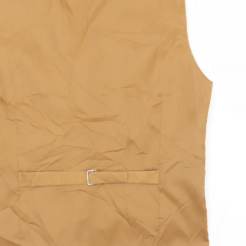 Preworn Mens Brown  Polyester Jacket Suit Waistcoat Size M