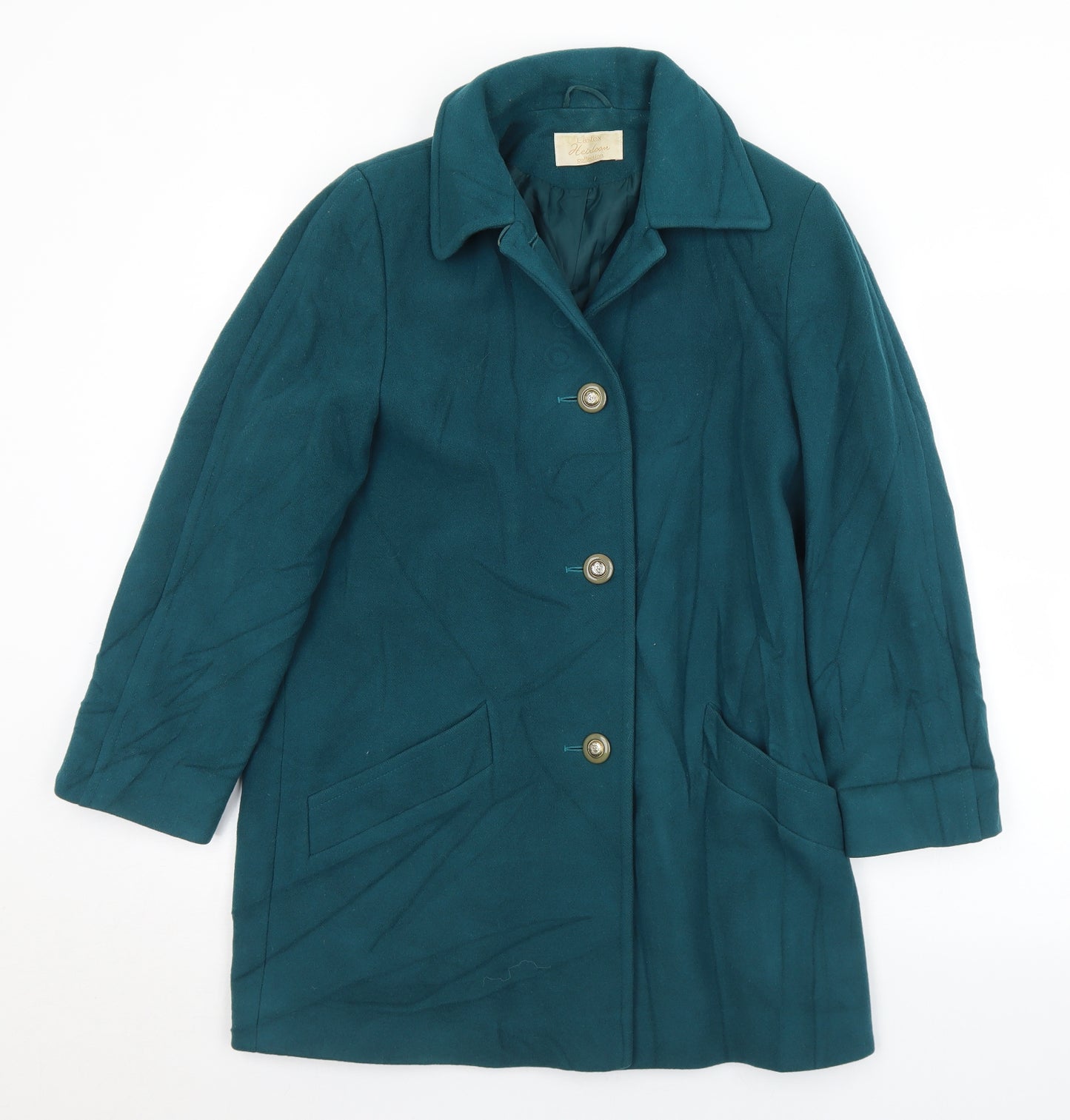 Eastex Womens Green   Pea Coat Coat Size 10  Button