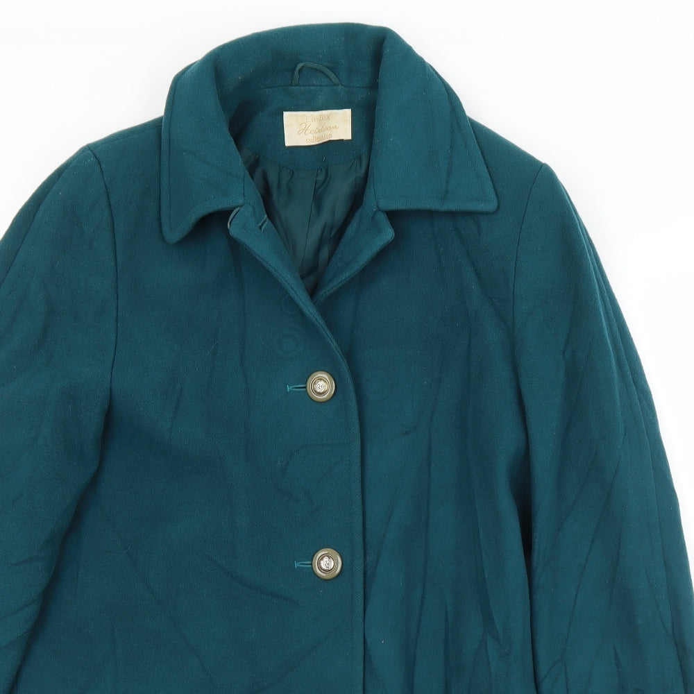 Eastex Womens Green   Pea Coat Coat Size 10  Button