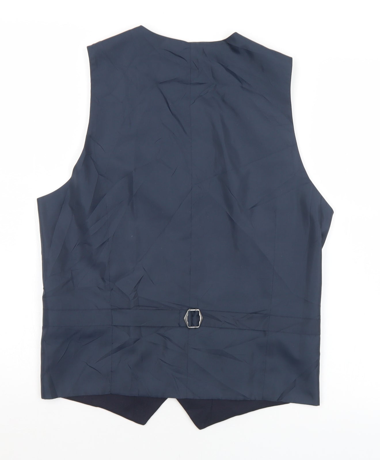 Marks and Spencer Mens Blue  Wool Jacket Suit Waistcoat Size S