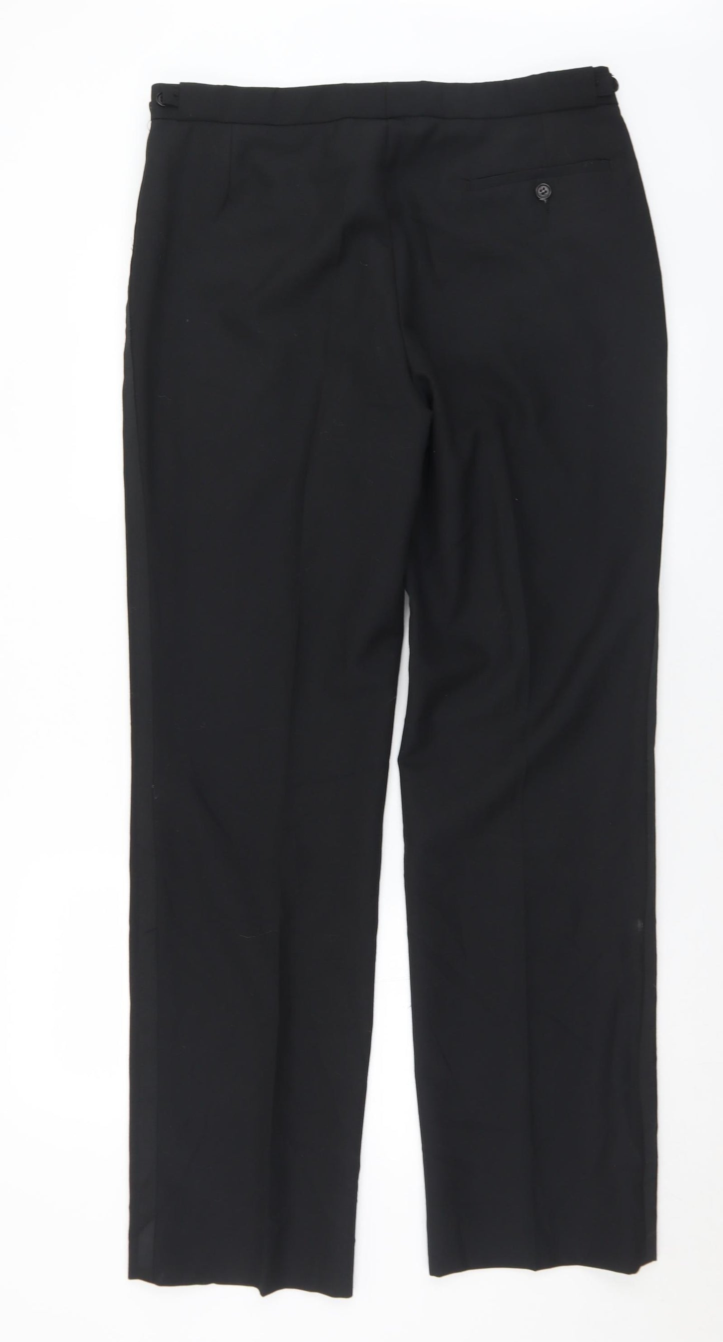 Preworn Mens Black  Polyester Trousers  Size 36 in L33 in Regular Button