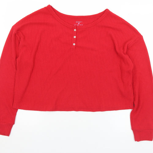 Primark Womens Red Round Neck  Polyester Pullover Jumper Size 12   - 12/14