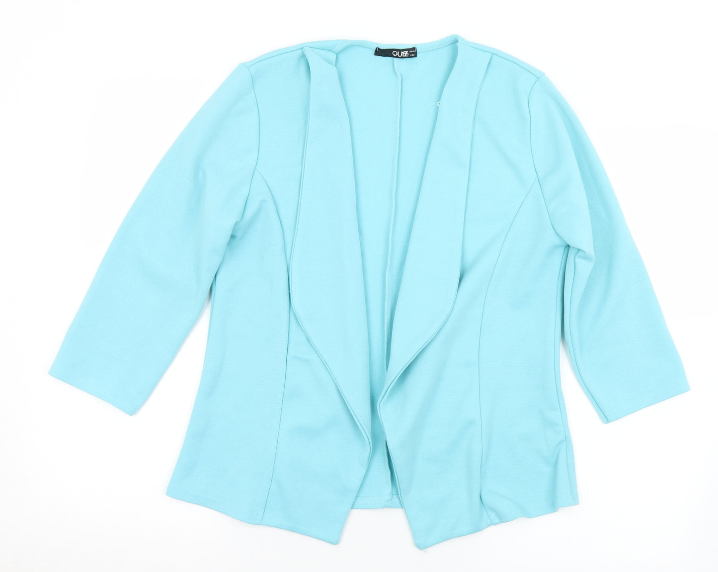 Quiz Womens Blue Collared  Polyester Cardigan Jumper Size 14