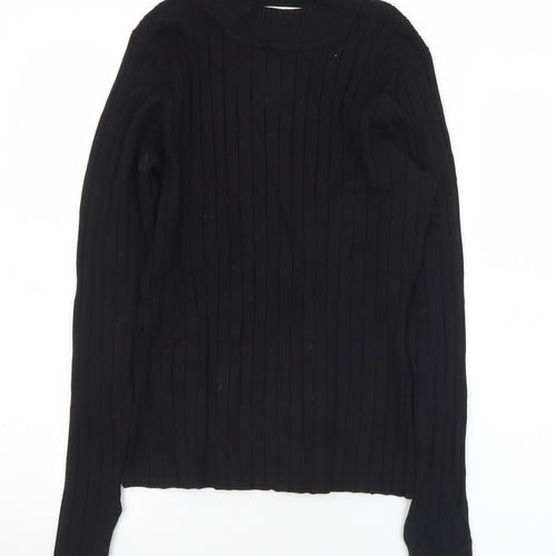 H&M Womens Beige Mock Neck  Viscose Pullover Jumper Size L