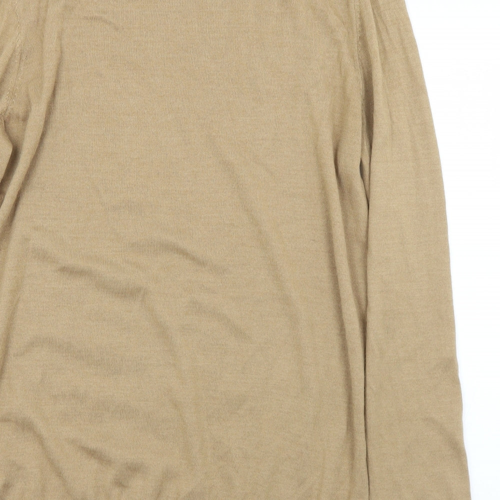 H&M Mens Brown Round Neck  Acrylic Pullover Jumper Size L