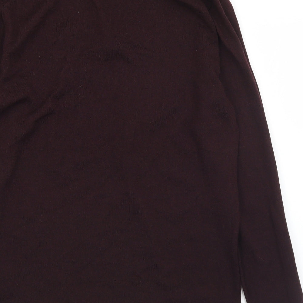 H&M Mens Purple Collared  Wool Pullover Jumper Size L