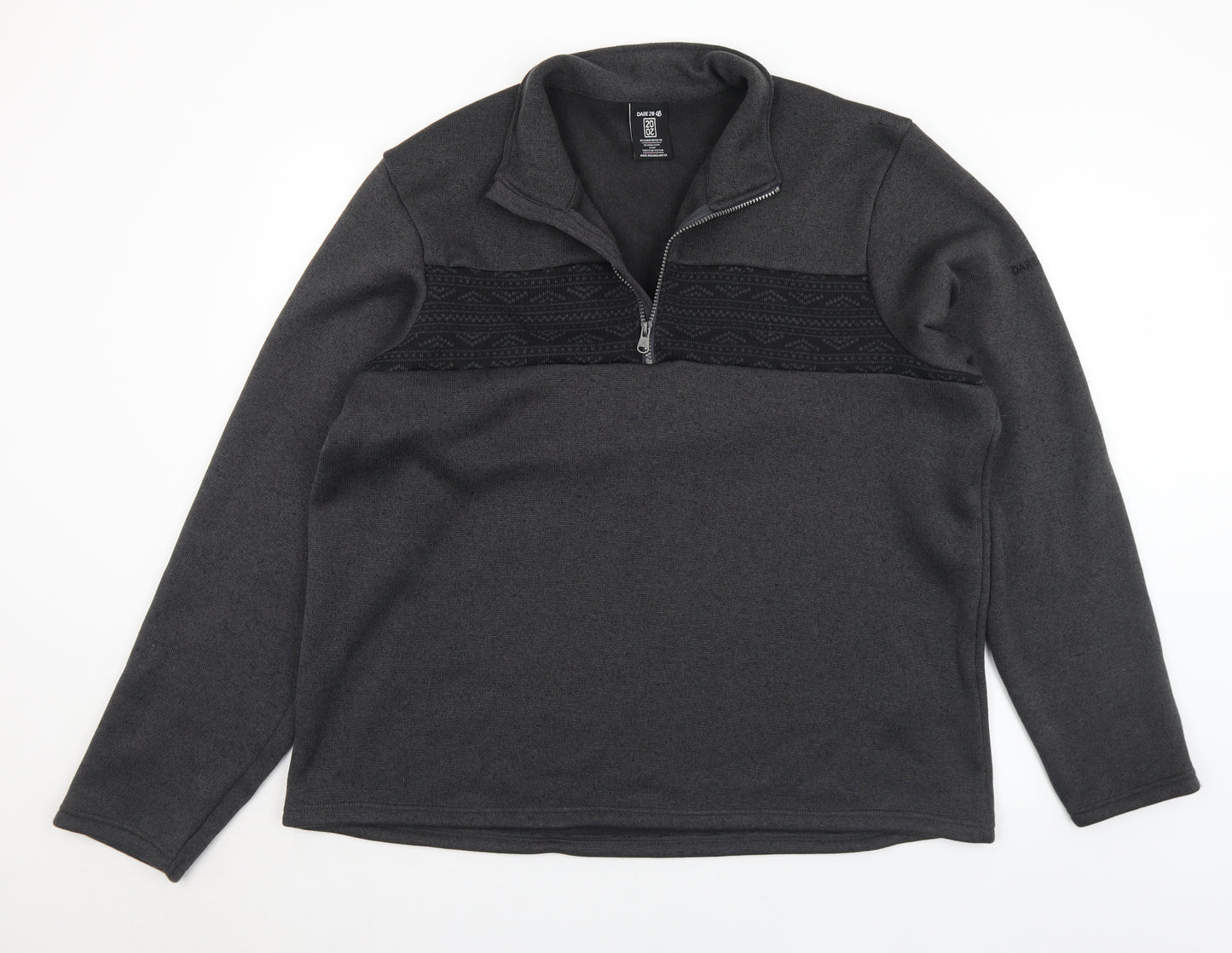 Dare 2B Mens Grey Collared Geometric Polyester Pullover Jumper Size 3XL