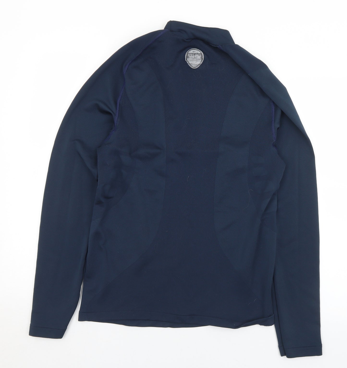 Nike Mens Blue  Polyester Pullover T-Shirt Size M Mock Neck