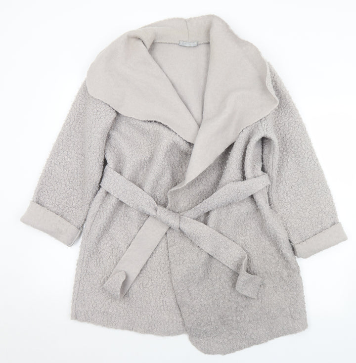 LV Clothing Womens Grey Jacket Coatigan Size M Tie