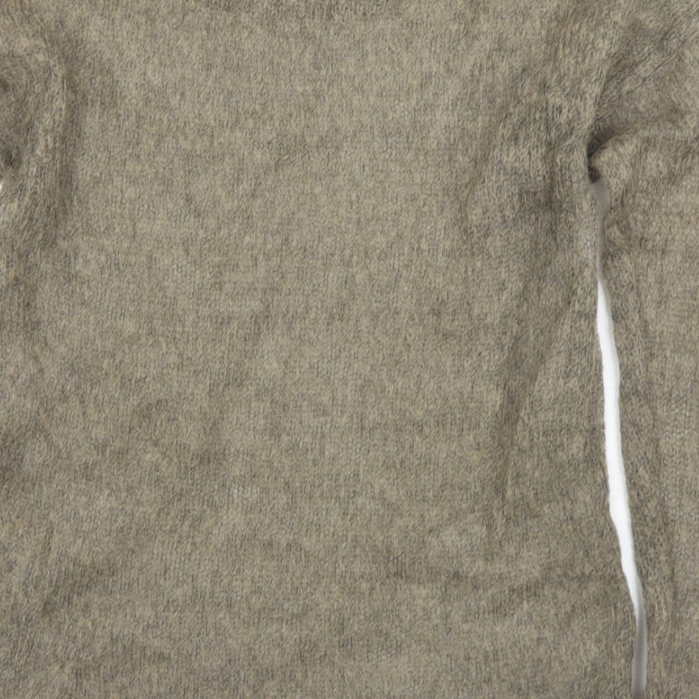 Sweater Collection Womens Brown Round Neck  Acrylic Pullover Jumper Size S   - Sheer