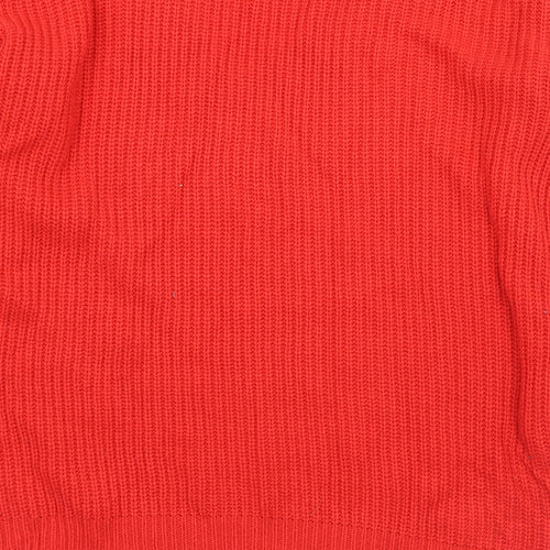 George Womens Red V-Neck  Acrylic Pullover Jumper Size 12   - 12-14