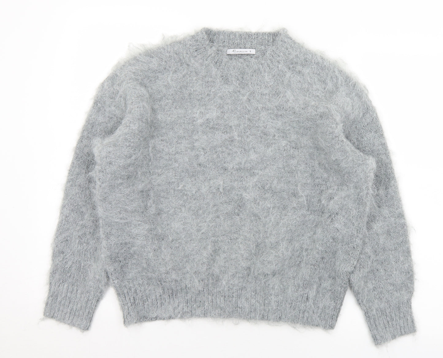 Enjoy Life Womens Grey Mock Neck  Polyester Pullover Jumper Size S