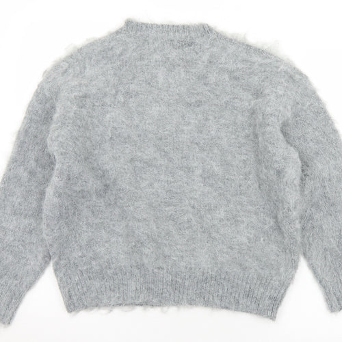Enjoy Life Womens Grey Mock Neck  Polyester Pullover Jumper Size S
