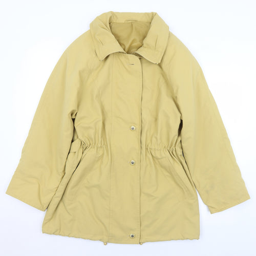 Danni Mac Womens Yellow   Overcoat Coat Size M  Button - M/L