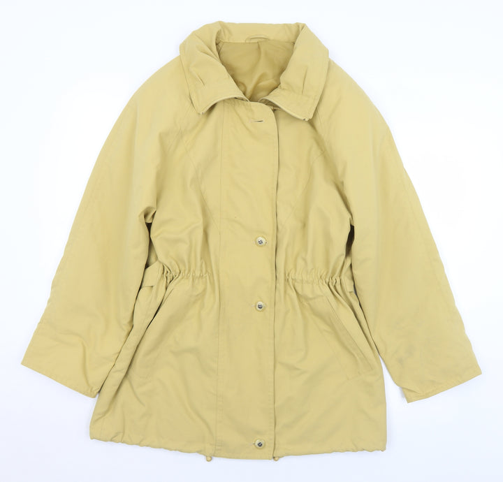 Danni Mac Womens Yellow   Overcoat Coat Size M  Button - M/L